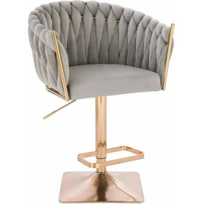 LuxuryForm Design Norden Velur na zlatej hranatej podstave svetlo šedé