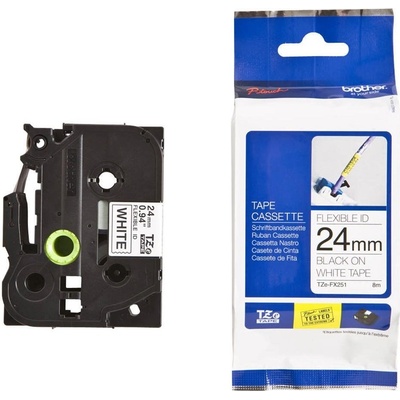 Brother TZe-FX251 24 mm biela / čierna tlač 8 m flexibilná TZEFX251