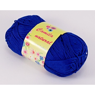 Priadza Camila natural - ostrá modrá - číslo farby 100
