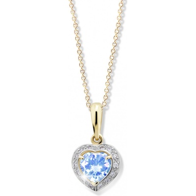 Cutie Jewellery Zlatý prívesok srdca Z6308ZB Arctic Blue