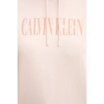 Calvin Klein Памучен суичър Calvin Klein Jeans в розово с качулка с принт J20J225579 (J20J225579)