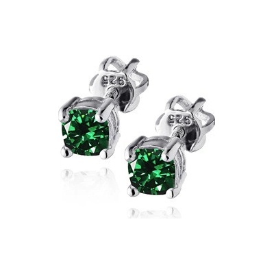 Nubis stříbrné náušnice se zelenými zirkony NB-3759-G