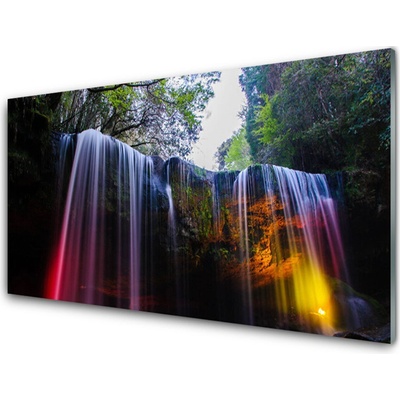 Obraz na skle Vodopád Příroda 100x50 cm