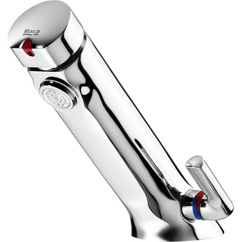 Roca Времезатварящ се стоящ смесител за умивалник, A5A3179C00, Roca, с бутон, хром, 9.8х13.4см (A5A3179C00)