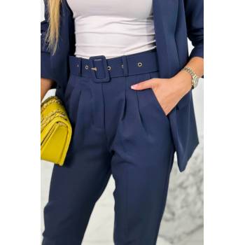 Fashionweek talianska súprava elegantného saka s nohavicami K80172B námornícka modrá