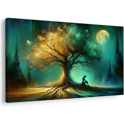 Obraz osamělá silueta u stromu života - 60x40