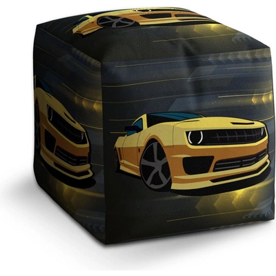 Sablio Taburet Kocka Chevrolet Camaro Pruhy: 40x40x40 cm