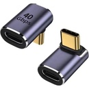 PremiumCord USB-C na USB-C USB 4.0 zahnutý 90° kur31-39