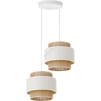 BELIS Пендел на кабел BOHO 2xE27/60W/230V крем/юта (BE0984)