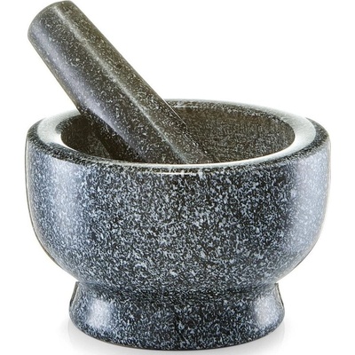 Zeller, Kuchynský mažiar GRANIT s paličkou, čierny, 13 × 8 cm