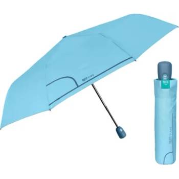 Дамски автоматичен Open-Close чадър Perletti Time 26294, Светлосин