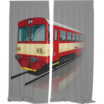 IMPAR Závěsy 810 červená,140 × 250 cm