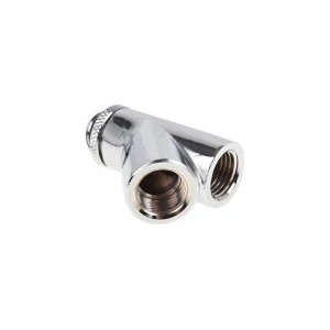 Alphacool Y-конектор Alphacool Eiszapfen, Въртящ се, 45°, G1/4 външна към 2 x G1/4 вътрешна резба, Сребрист (1013367) - mypc