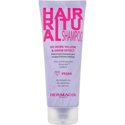 Dermacol Hair Ritual No More Yellow & Grow Shampoo 250 ml обновяващ шампоан за студени руси нюанси за жени