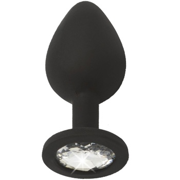 Image 1 of ToyJoy Силиконов Butt Plug с бижутерия "X FUN BLACKED CLEAR" 8 см. Размер - M