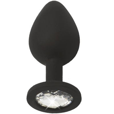 ToyJoy Силиконов Butt Plug с бижутерия "X FUN BLACKED CLEAR" 8 см. Размер - M