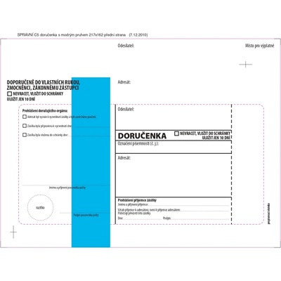 Obálka s doručenkou Krpa C5, modrý pruh 1000 ks