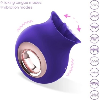 Action No. TwentyFive Licking Tongue Ergonomic Clitoris Massager Purple