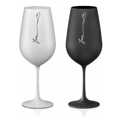 Plastimex sklen. LOVE černý Crystalex DB 2 x 55 ml