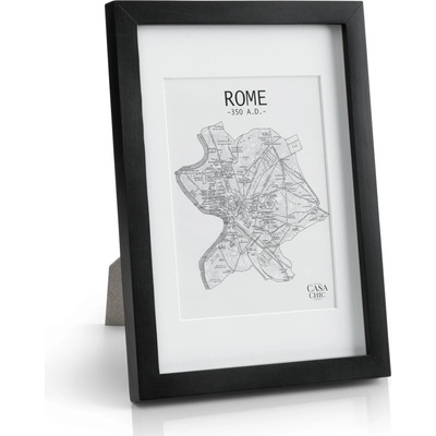 Casa Chic Brighton, rám na obrázky, sklo, DIN A4 s paspartou, pravé drevo (CL-A4-BLK)
