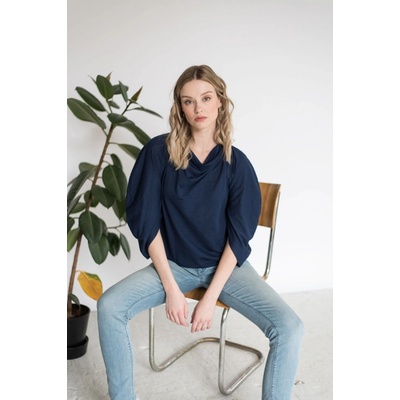 NanoSPACE Designové loose fit tričko Sen s 3/4 rukávem modrá