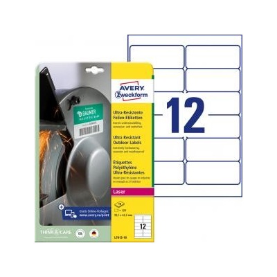 Etikety Avery 99,1x42,3 mm, ultra odolné biele