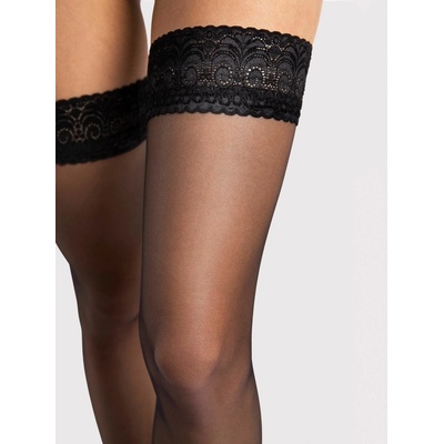 Fiore Edith 8 DEN ultratenké samodržící punčochy black