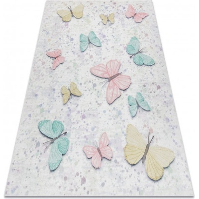 Dywany Łuszczów Bambino 1610 Butterflies cream Béžová – Zbozi.Blesk.cz