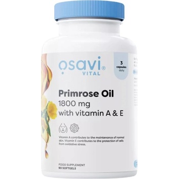 Osavi Primrose Oil 1800 mg | with Vitamin A & E [90 Гел капсули]