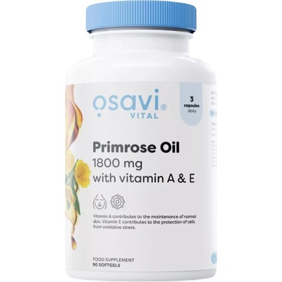 Osavi Primrose Oil 1800 mg | with Vitamin A & E [90 Гел капсули]