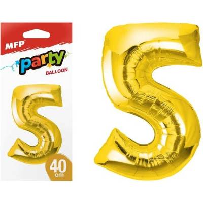 MFP Paper s.r.o. balónek č. 9 nafukovací fóliový 40 cm zlatý