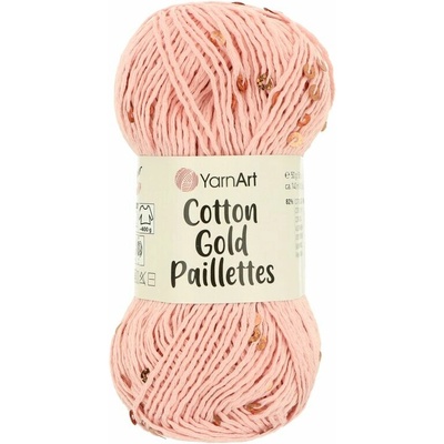 Yarnart Cotton Gold Paillettes 7108 svetlá ružová
