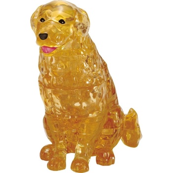 HCM Kinzel 3D Crystal puzzle Zlatý retrívr a štěně 44 ks