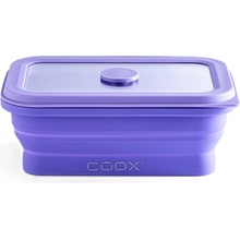 Coox Skládací silikonová krabička na jídlo se skleněným víčkem 450 ml lila