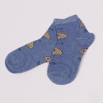 Детски чорапи в син цвят с парчета пица
