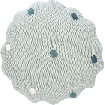 Lassig Плетена възглавница Lassig - Dots, 25 х 25 cm, мента (4042183406640)