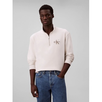 Calvin Klein Men's CKJ Monogram Quarter-Zip Fleece - Chalk 67U