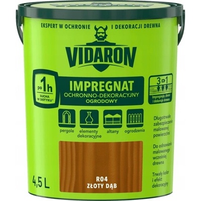 VIDARON IMPREGNACE NA DŘEVO ZAHRADNÍ R04 ZLATÝ DUB 4,5L