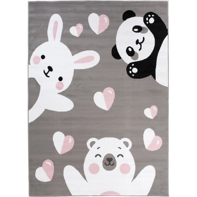 Nej-koberce Pinky DE78A Bear Panda Rabbit šedý
