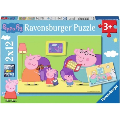 RAVENSBURGER 075966 Prasátko Peppa 2x12 dílků