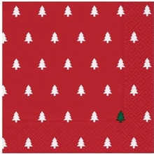 Susycard Vianočné servítky Červené stromy 20 ks 33x33cm