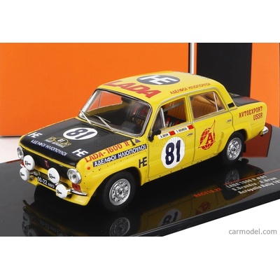 Ixo-models Lada fiat 1600r N 81 Ally Acropolis 1977 S.brundza A.brum Žlutá Matná Černá 1:43