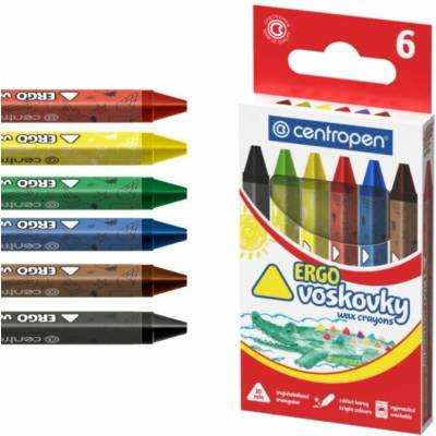 Centropen voskovky trojúhelníkové sada 6 barev