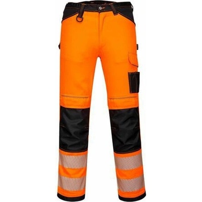 Portwest PW3 Lehké strečové kalhoty Hi-Vis černo-oranžové