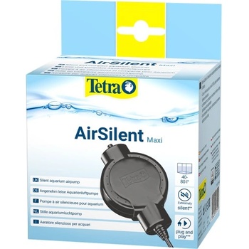 TETRA AirSilent Maxi - Въздушна помпа за аквариум, изключително малка и тиха, подходяща за аквариуми с размер от 40 до 80 литра, 6 x 6 x 2, 9 см