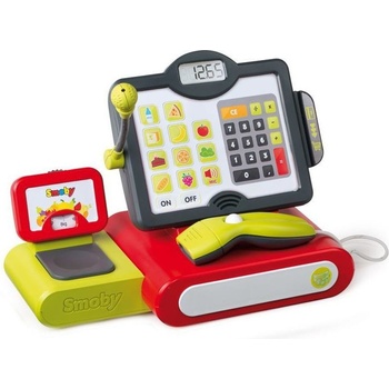 Smoby pokladňa so zvukom a váhou 350102 červená