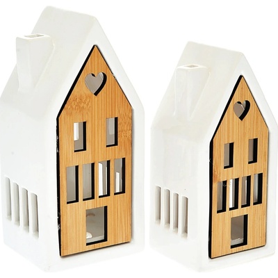 1patro Svítící dekorace Porcelánový domeček - LED osvětlení 201310