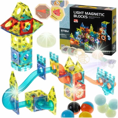 KIK KX5144 Magnetická dráha svítící 75 ks – Zboží Dáma