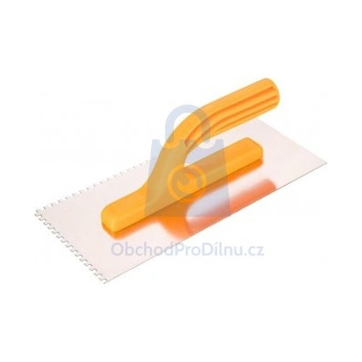 Hladítko zubaté s PVC rukojetí, nerezové 280x130 z4x4, balení 1 ks