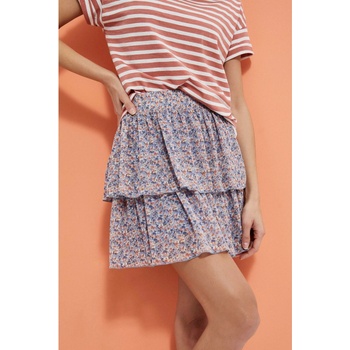 Moodo Синя дамска пола с флорални мотиви Moodo Moodo | Sin | ЖЕНИ | S